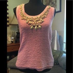 Embellished seashell color shirt. Peach colored